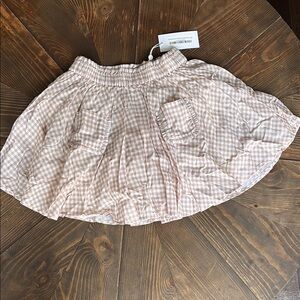 Girls Brown Gingham skirt